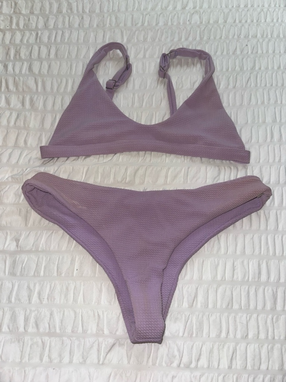 Zaful Lilac Textured Two-Piece Bikini